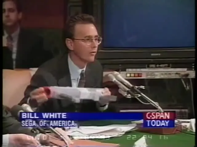 Bill White of Sega of America testifying at the 1993 U.S. Senate hearing