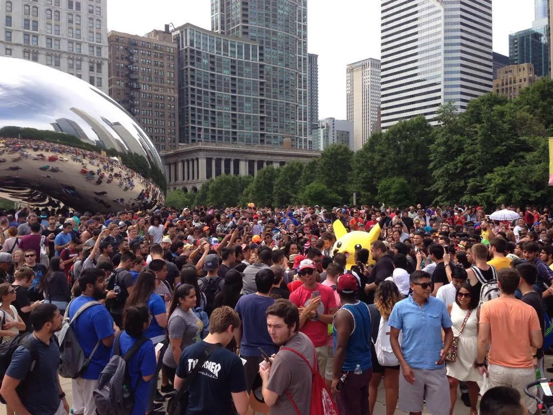 The Pokemon GO crowd in Chicago