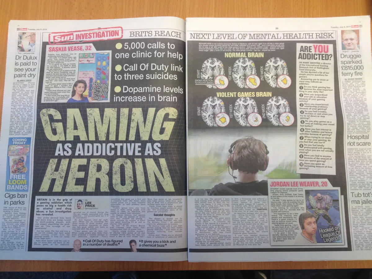 The Sun: "Gaming as addictive as heroin"